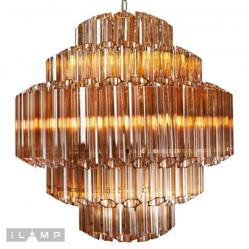 Люстра подвесная Destiny MD0267-7B iLamp коричневая на 7 ламп, основание хром в стиле американский современный  фото 3