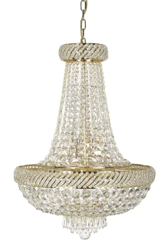 Люстра хрустальная подвесная Bari E 1.5.45.200 G Dio D'Arte без плафона на 3 лампы, основание золотое в стиле классический 