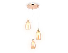 Светильник подвесной TR3549 Ambrella light янтарный 3 лампы, основание золотое в стиле современный 