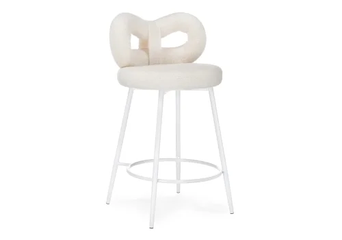 Полубарный стул Forex white 15676 Woodville, белый/букле, ножки/металл/белый, размеры - ****460*500 фото 2