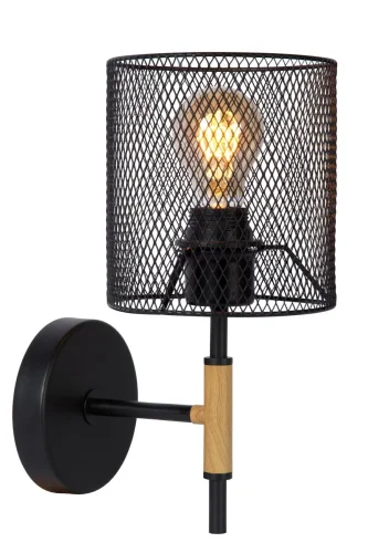 Бра Baskett 45259/01/30 Lucide чёрный на 1 лампа, основание чёрное в стиле винтаж 
