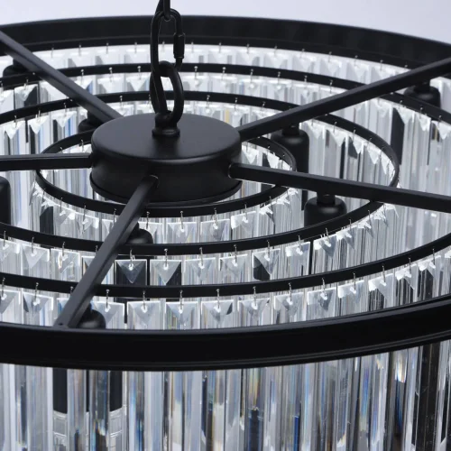 Люстра подвесная хрустальная Гослар 498014910 MW-Light прозрачная на 10 ламп, основание чёрное в стиле современный  фото 11