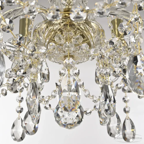 Люстра подвесная 107/6/165 G Bohemia Ivele Crystal без плафона на 6 ламп, основание прозрачное золотое в стиле классический sp фото 5