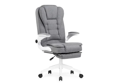 Компьютерное кресло Mitis gray / white 15611 Woodville, серый/ткань, ножки/пластик/белый, размеры - *1130***620* фото 2
