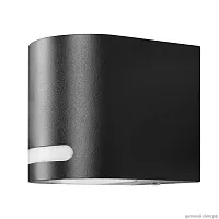 Настенный светильник Stema 100012/A LOFT IT уличный IP54 чёрный 1 лампа, плафон чёрный в стиле хай-тек модерн GU10