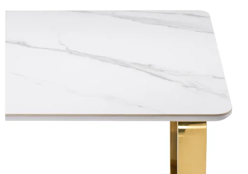 Керамический стол Селена 4 180х90х77 белый мрамор / золото 572191 Woodville столешница белая из керамика фото 5