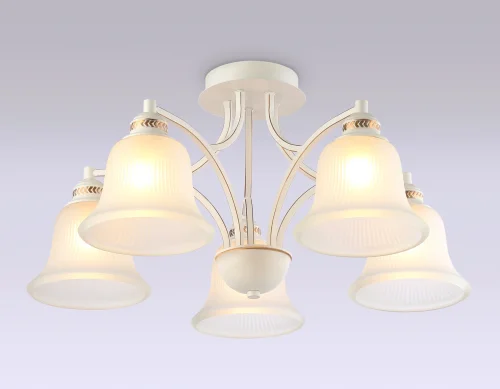 Люстра потолочная TR3050 Ambrella light белая на 5 ламп, основание белое в стиле классический  фото 4