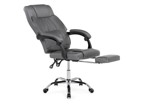 Компьютерное кресло Born gray 15347 Woodville, серый/экокожа, ножки/металл/хром, размеры - *1120***610*660 фото 7