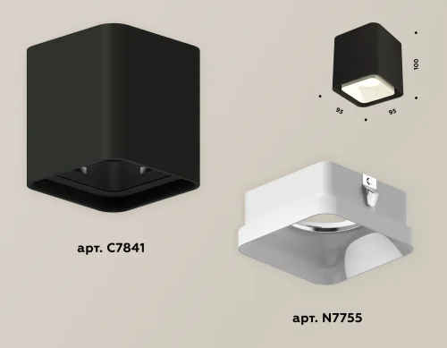 Светильник накладной Techno spot XS7841021 Ambrella light чёрный 1 лампа, основание чёрное в стиле хай-тек современный квадратный фото 3