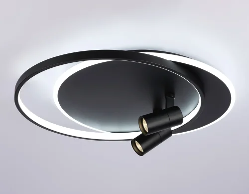Светильник потолочный LED с пультом FL51393 Ambrella light чёрный 1 лампа, основание чёрное в стиле хай-тек современный  фото 6
