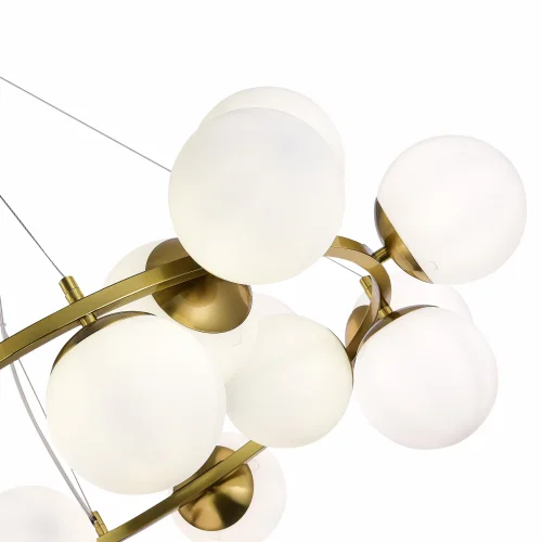 Люстра подвесная Fratta SLE1191-203-20 Evoluce белая на 20 ламп, основание золотое в стиле современный шар фото 3
