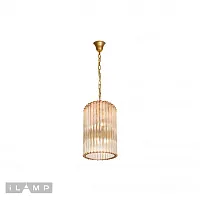 Люстра подвесная Manhattan MD0266-6 Antique iLamp прозрачная на 6 ламп, основание античное латунь в стиле американский современный 