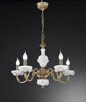 Люстра подвесная  L 9011/5 Reccagni Angelo без плафона на 5 ламп, основание белое античное бронза в стиле классический 