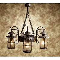 Люстра подвесная GENOVA L70704.07 L'ARTE LUCE янтарная на 4 лампы, основание коричневое в стиле замковый кантри классический 