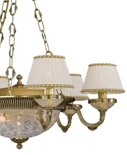 Люстра подвесная  L 6502/6+3 Reccagni Angelo белая на 9 ламп, основание золотое в стиле классический  фото 2