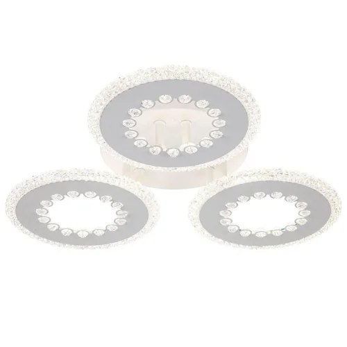 Люстра потолочная LED Dew 10233/3LED Escada прозрачная на 1 лампа, основание белое в стиле хай-тек кольца
