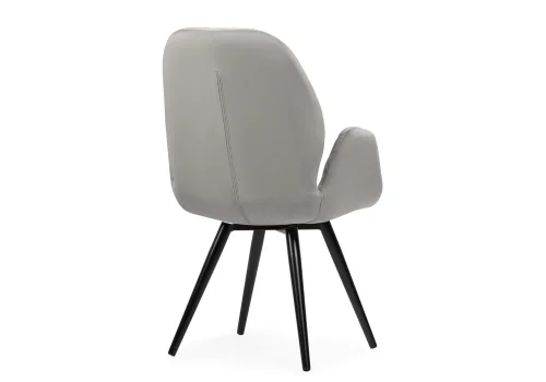 Кресло Муат крутящееся серый / черный глянец 566491 Woodville, серый/велюр, ножки/металл/чёрный, размеры - ****630*650мм фото 6