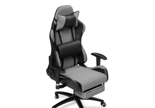 Компьютерное кресло Tesor black / gray 15468 Woodville, серый чёрный/искусственная кожа ткань, ножки/металл/чёрный, размеры - *1350***540* фото 8