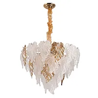 Люстра подвесная Lilly A4070LM-9GO Arte Lamp белая на 9 ламп, основание золотое в стиле модерн 