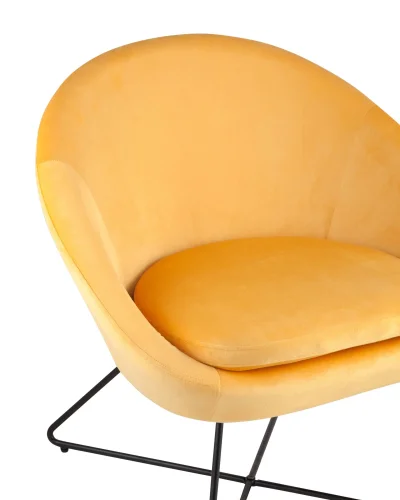 Кресло Колумбия, вельвет, оранжевый УТ000001785 Stool Group, оранжевый/велюр, ножки/металл/чёрный, размеры - ****700*660мм фото 2
