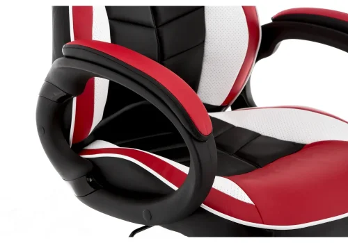 Компьютерное кресло Anis черное / красное / белое 11324 Woodville, красный чёрный/искусственная кожа, ножки/пластик/чёрный, размеры - *1210***620*670 фото 9