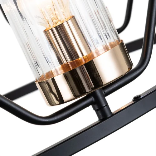 Люстра подвесная Celaeno A7004SP-6BK Arte Lamp прозрачная на 6 ламп, основание чёрное в стиле классический  фото 4