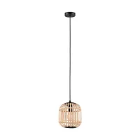 Светильник подвесной Bordesley 43231 Eglo бежевый 1 лампа, основание чёрное в стиле кантри 
