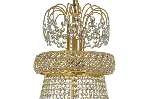 Люстра хрустальная подвесная Bari E 1.5.80.100 G Dio D'Arte прозрачная без плафона на 12 ламп, основание жёлтое золотое в стиле классический  фото 4