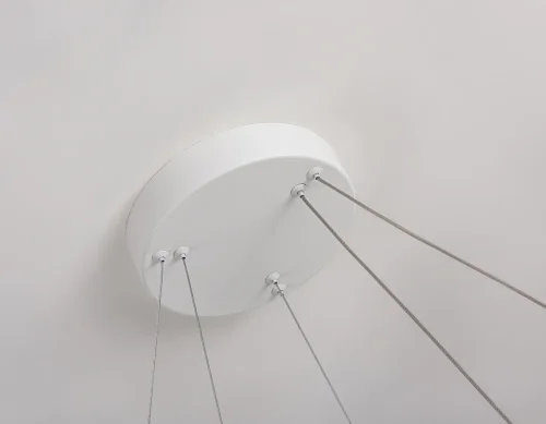 Люстра подвесная LED FL5862 Ambrella light белая на 1 лампа, основание белое в стиле современный хай-тек кольца фото 8