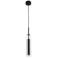Светильник подвесной LED Aenigma 2556-1P Favourite прозрачный 1 лампа, основание чёрное в стиле современный трубочки