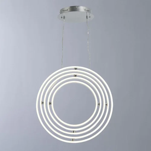 Люстра подвесная LED Mirror 1612/02 SP-1 Divinare хром на 1 лампа, основание хром в стиле современный кольца фото 4