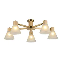 Люстра потолочная Meleph A4096PL-5BR Arte Lamp белая на 5 ламп, основание коричневое в стиле классический 