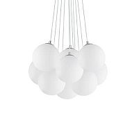 Светильник подвесной MAPA PLUS SP22 Ideal Lux белый 22 лампы, основание хром в стиле современный шар