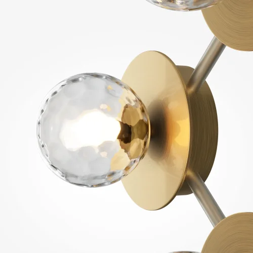 Бра LED Ambre MOD331WL-L6BS3K Maytoni янтарный на 1 лампа, основание латунь в стиле современный молекула шар фото 5