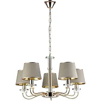 Люстра подвесная Olimpia VL1764L05 Vele Luce бежевая золотая на 5 ламп, основание золотое в стиле современный 