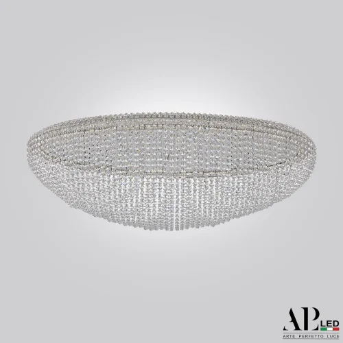 Люстра подвесная / потолочная LED Rimini S508.0.100.A.3000 Arte Perfetto Luce прозрачная на 1 лампа, основание никель в стиле классический 