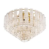 Люстра потолочная Jastin A2848PL-5GO Arte Lamp прозрачная на 5 ламп, основание золотое в стиле классика 