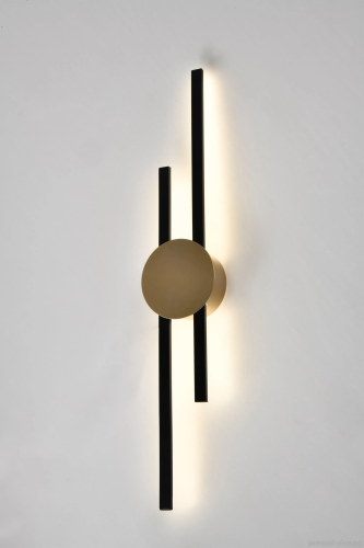 Бра LED Brescia V10424-WL Moderli чёрный на 1 лампа, основание золотое чёрное в стиле современный хай-тек отражённый свет