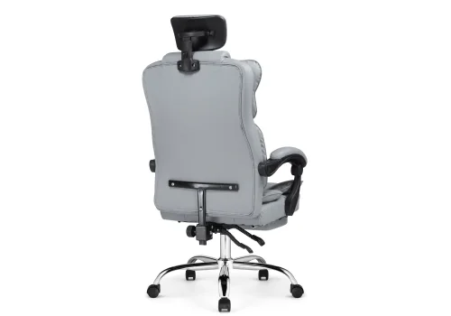 Компьютерное кресло Baron light gray 15635 Woodville, серый/экокожа, ножки/металл/хром, размеры - *1360***640*640 фото 5