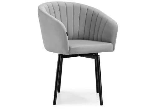 Деревянный стул Моншау velutto 52 / черный 462148 Woodville, серый/велюр, ножки/металл/чёрный, размеры - ****600*530 фото 2