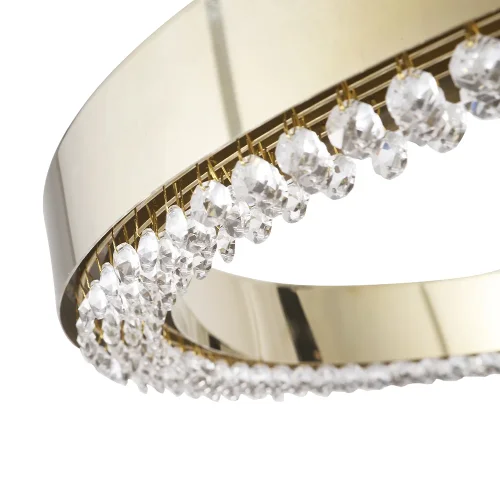 Люстра подвесная LED SATURN SP30W LED GOLD Crystal Lux прозрачная на 1 лампа, основание золотое в стиле современный кольца фото 3