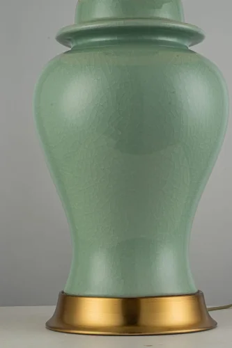 Настольная лампа Gaiba E 4.1.T1 GR Arti Lampadari бежевая 1 лампа, основание зелёное керамика в стиле классический кантри  фото 2