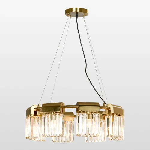 Люстра подвесная Centennial LSP-8756 Lussole прозрачная на 8 ламп, основание бронзовое в стиле современный 