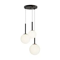 Светильник подвесной Basic form MOD321PL-03B Maytoni белый 3 лампы, основание чёрное в стиле современный каскад шар
