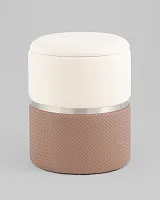 Пуф Кэрри с ящиком, серебро, светло-коричневый, шенилл с экокожей УТ000039381 Stool Group Пуф Кэрри с ящиком, серебро, светло-коричневый, шенилл с экокожей УТ000039381 Stool Group