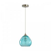Светильник подвесной Lester 5287/1 Lumion голубой 1 лампа, основание никель в стиле современный 