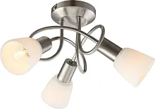 Люстра потолочная  PUMBA 54539-3 Globo белая на 3 лампы, основание матовое никель в стиле современный 