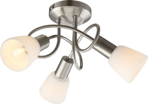 Люстра потолочная  PUMBA 54539-3 Globo белая на 3 лампы, основание матовое никель в стиле современный 