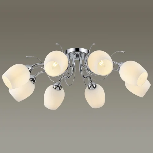 Люстра потолочная Comfi 4594/8C Lumion белая на 8 ламп, основание хром в стиле современный  фото 3
