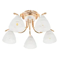 Люстра потолочная Nile MR1681-5C MyFar белая на 5 ламп, основание золотое в стиле классический современный 
